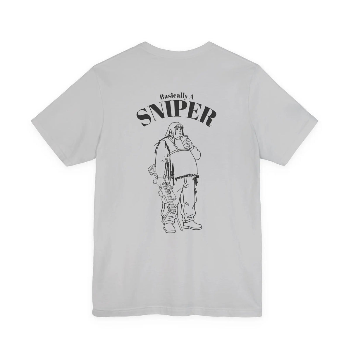 Bad Dope Society Basically A Sniper T-Shirt, grey, back view