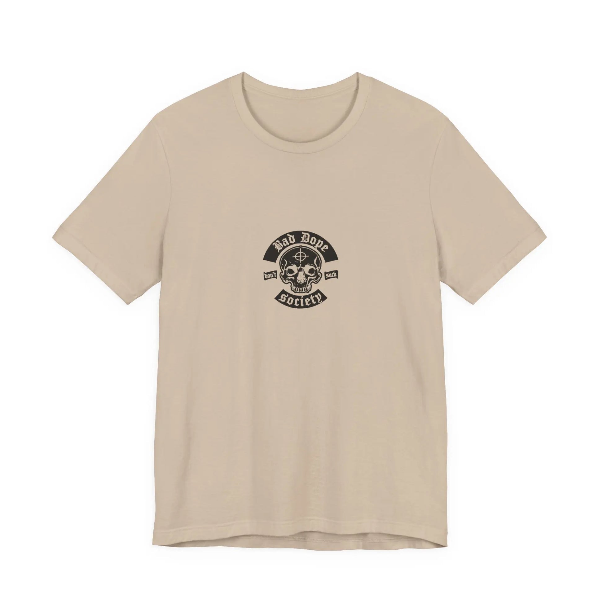 Bad Dope Society Basically A Sniper T-Shirt, tan, front view