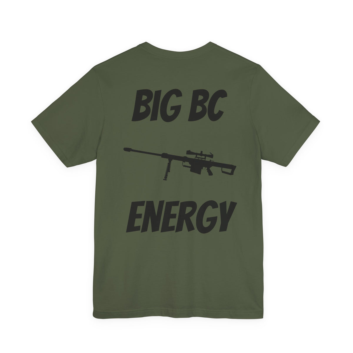 Bad Dope Society Big BC Energy T-Shirt, olive drab green, back view