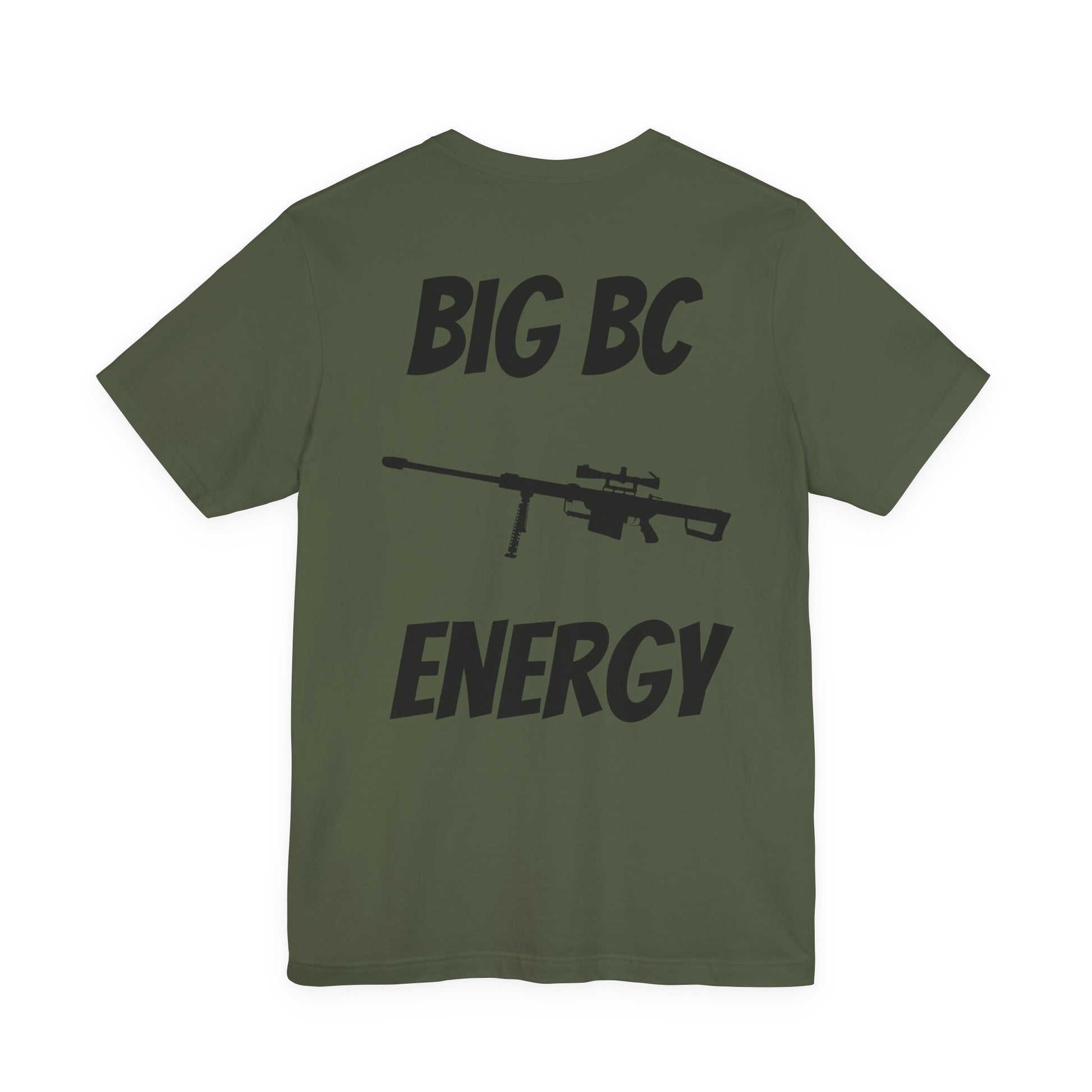 Bad Dope Society Big BC Energy T-Shirt, olive drab green, back view