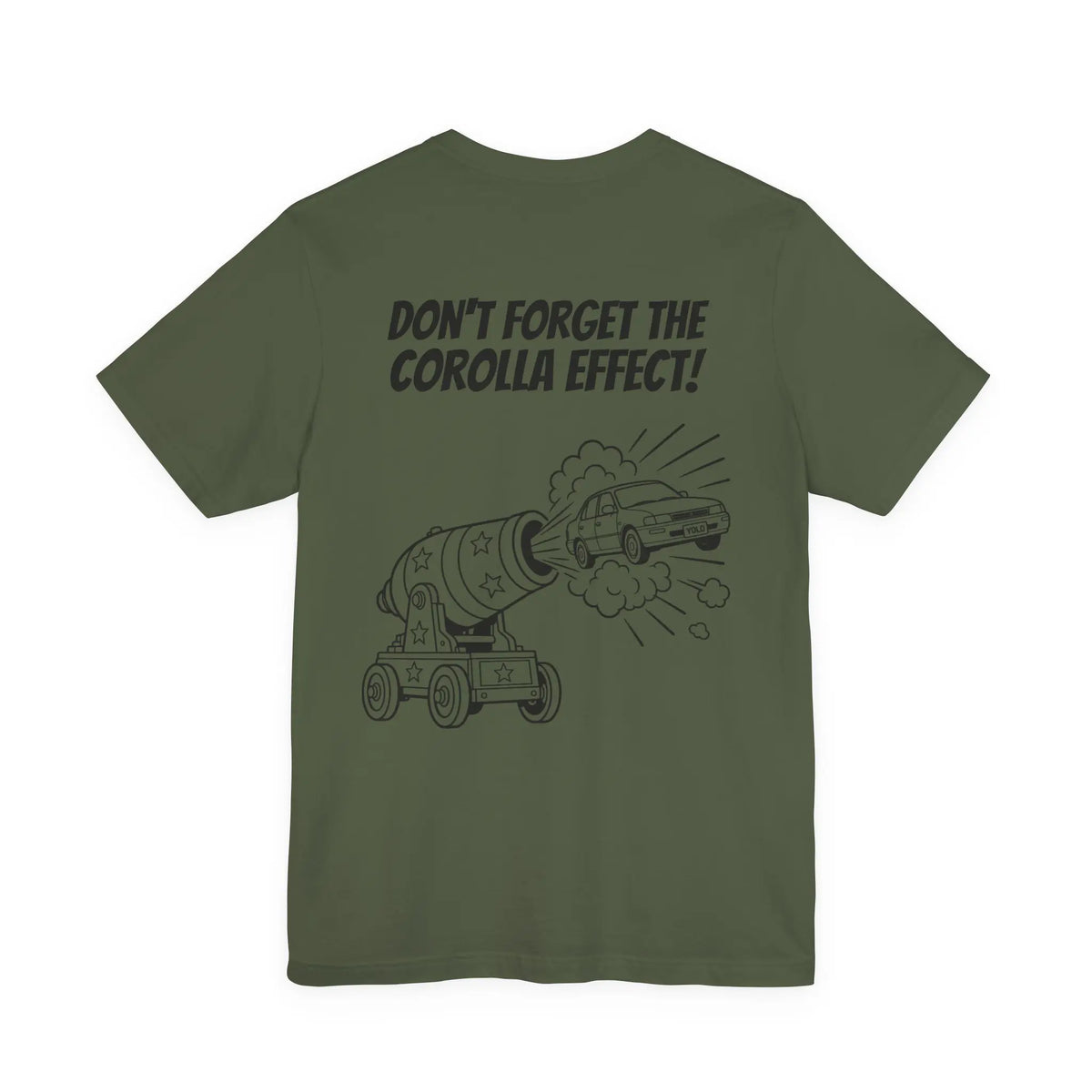 Bad Dope Society Corolla Effect T-Shirt, olive drab green, back view