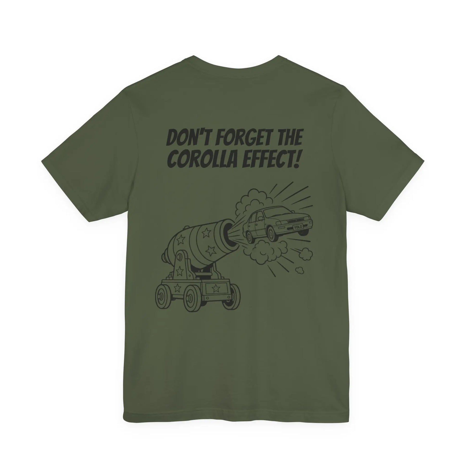 Bad Dope Society Corolla Effect T-Shirt, olive drab green, back view