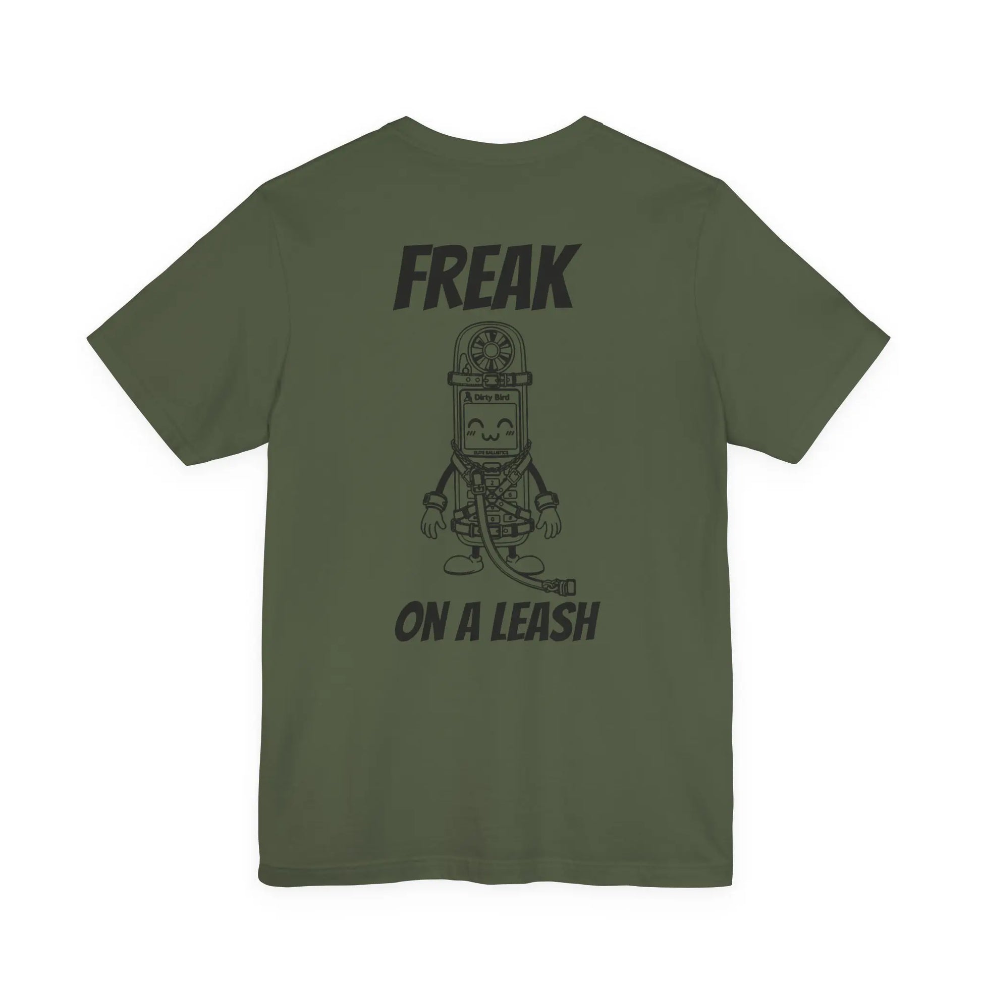 Bad Dope Society Freak On A Leash T-Shirt, olive drab green, back view