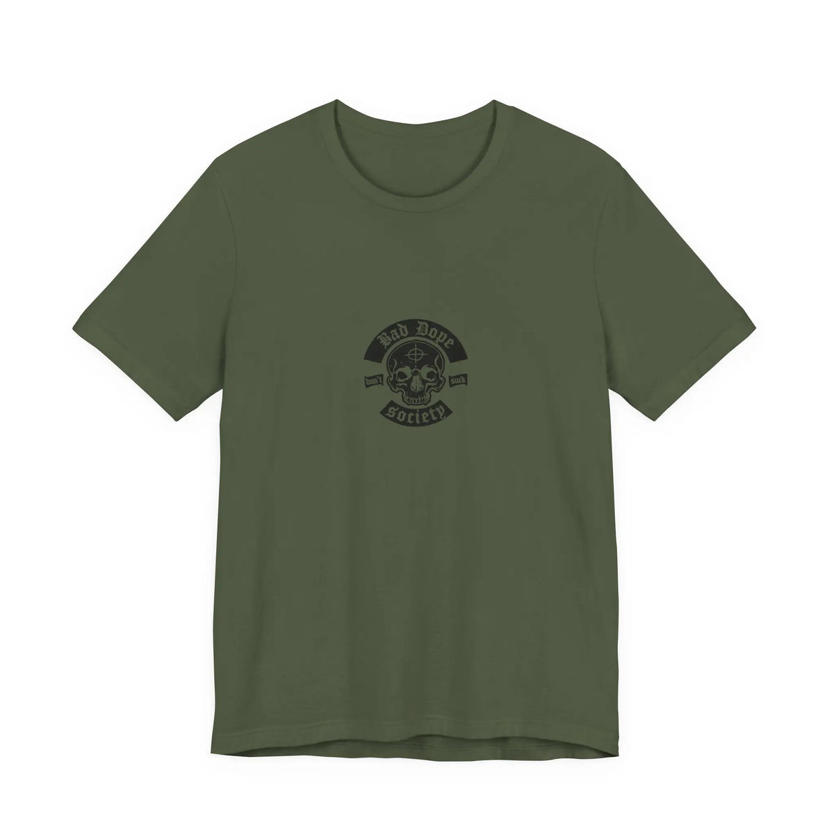 Bad Dope Society Freak On A Leash T-Shirt, olive drab green, front view