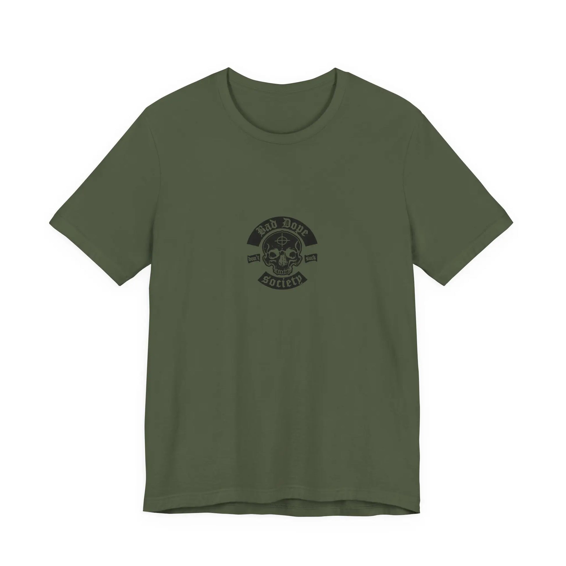 Bad Dope Society Freak On A Leash T-Shirt, olive drab green, front view