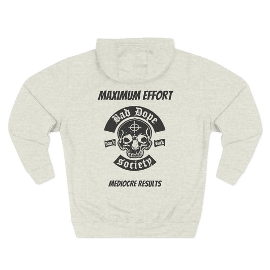 Bad Dope Society Maximum Effort Hoodie, oatmeal, back view