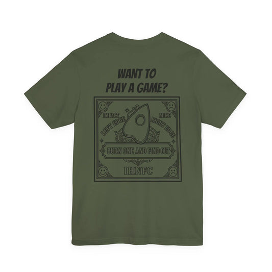 Bad Dope Society Ouija T-Shirt, olive drab green, back view