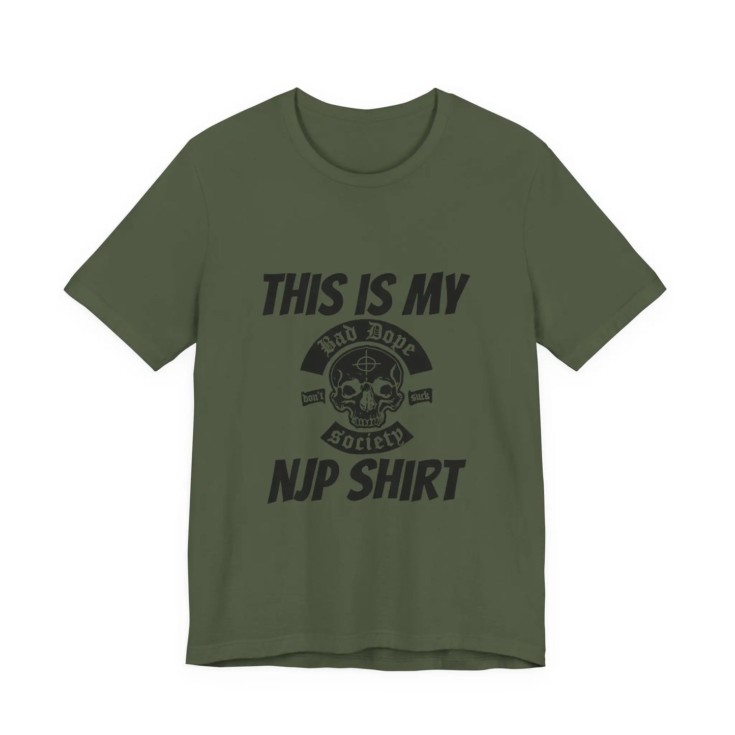 Bad Dope Society Pattaya 2026 T-Shirt, olive drab green, front view