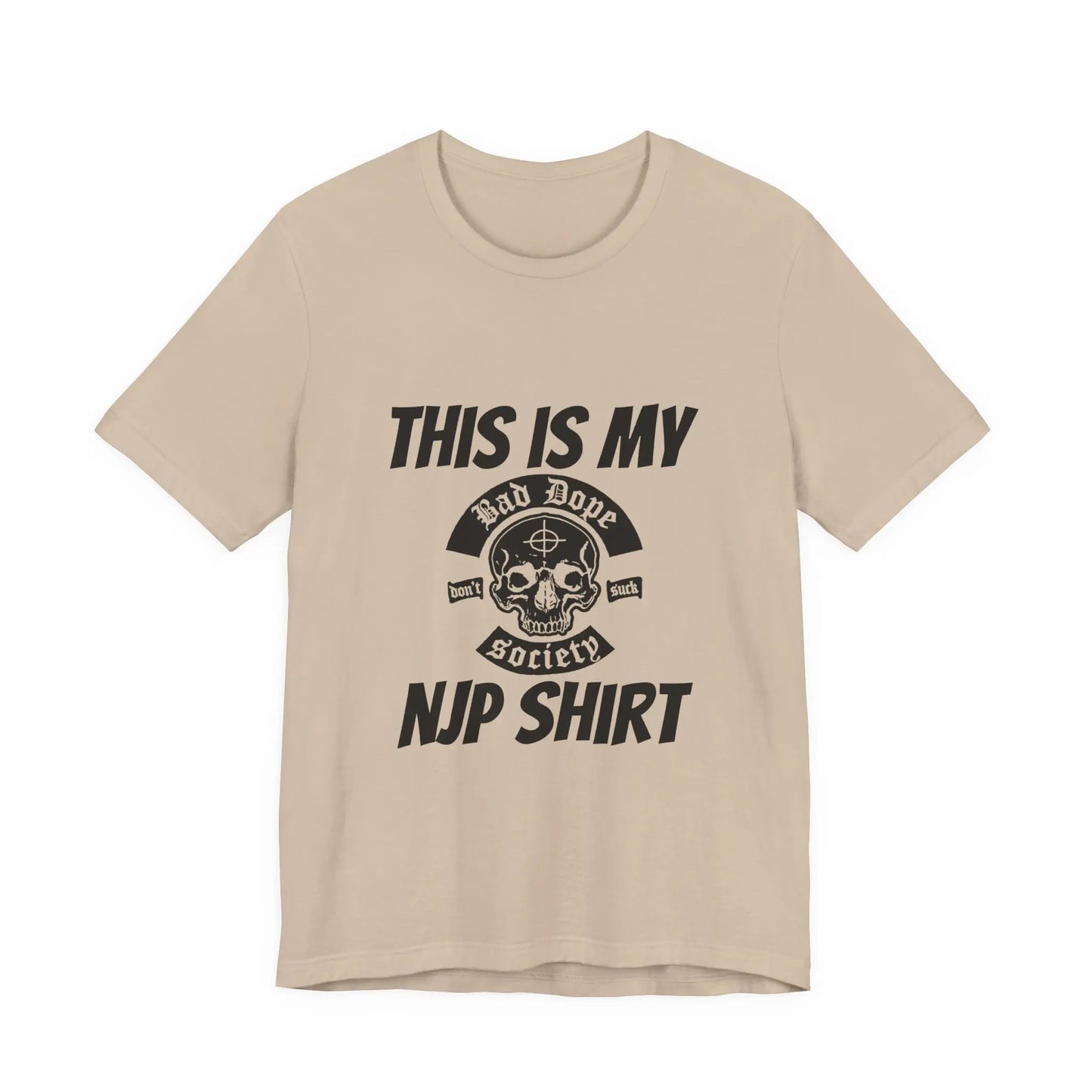 Bad Dope Society Pattaya 2026 T-Shirt, tan, front view