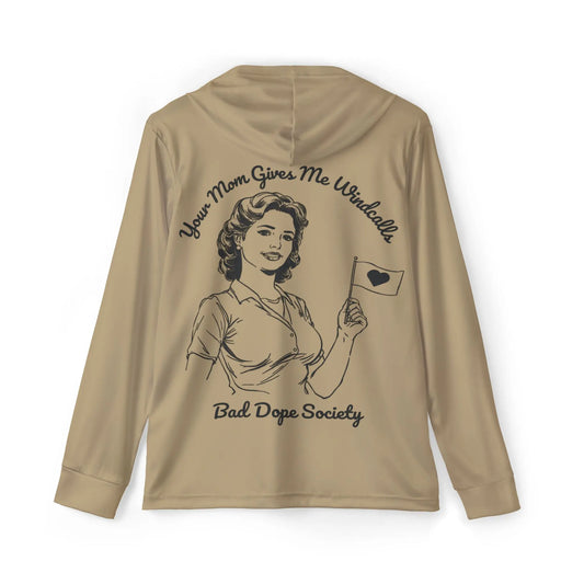 Bad Dope Society Your Mom Sun Shirt (Sand), sand, back view
