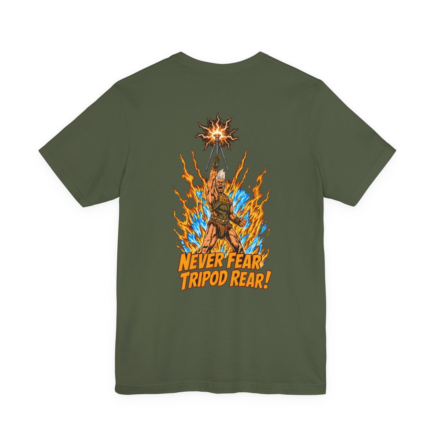 Bad Dope Society Tripod Rear T-Shirt, olive drab green, back view