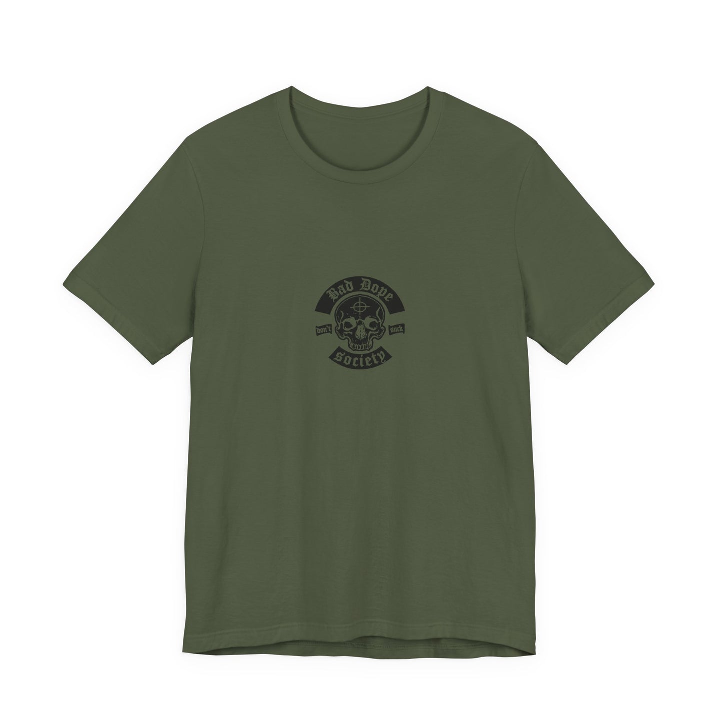 Bad Dope Society Tripod Rear T-Shirt, olive drab green, front view